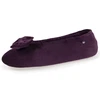 Image de Isotoner - Chaussons ballerines Femme Noeud Aubergine