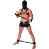 Image de Barre en métal réglable avec menottes en cuir - 35 à 60cm