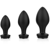 Image de Lot de 3 plugs bijou Silicone Rosa Noirs