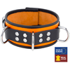 Image de Collier en cuir 3 Anneaux D Orange-Noir