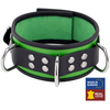 Image de Collier en cuir 3 Anneaux D Vert-Noir