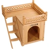 Image de Niche villa en bois avec terrasse brun 66x53x64cm
