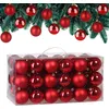 Image de Lot de 54 boules de Noël rouge pour décoration de sapin