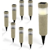 Image de 8x Lampes solaires LED aspect pierre éclairage jardin chemin