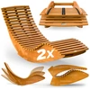 Image de Lot de 2 chaise longue à bascule JAVA pliable en bois certifié FSC®