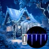 Image de Guirlande lumineuse 40 LED bleu stalactite télécommande noël fonction timer