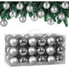 Image de Lot de 54 boules de Noël argent pour décoration de sapin