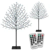 Image de 2x Arbre Cerisier 220 LED blanc froid 220cm