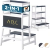 Image de Tour d'apprentissage en bois gris 93x51x50cm pour enfant