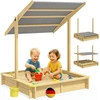 Image de Bac à sable Samu 120x120cm en bois toit protection UV50+