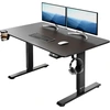 Image de Bureau assis debout noir 110x60x73-118cm avec écran LCD