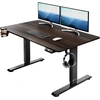 Image de Bureau assis debout marron 110x60x73-118cm avec écran LCD