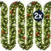 Image de 2x Guirlande de Noël lumineuse 5m en sapin artificiel 80LED