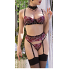 Image de Ensemble Florissa 4 pièces Noir-Rose XL