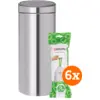 Image de Brabantia Touch Bin 30 Litres Matt Steel Fingerprint Proof + Sacs Poubelle (120 pièces)