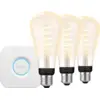Image de Philips Hue Filament White Ambiance Edison XL Lot de 3 + Bridge