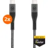 Image de BlueBuilt USB-C vers USB-C Cable 1,5 m Kevlar Noir Lot de 2