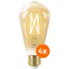 Image de WiZ Ampoule à Filament Connectée Edison Lot de 4 - Lumière Blanche Chaude à Lumière Blanche Froide - E27