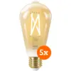 Image de WiZ Ampoule à Filament Connectée Edison Lot de 5 - Lumière Blanche Chaude à Lumière Blanche Froide - E27