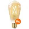 Image de WiZ Ampoule à Filament Connectée Edison Lot de 6 - Lumière Blanche Chaude à Lumière Blanche Froide - E27