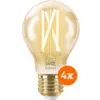 Image de WiZ Ampoule à Filament Connectée Classique Or Lot de 4 - Lumière Blanche Chaude à Lumière Blanche Froide - E27