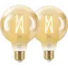Image de WiZ Ampoule à Filament Connectée Globe Lot de 2 - Lumière Blanche Chaude à Lumière Blanche Froide - E27