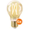 Image de WiZ Ampoule à Filament Connectée Classique Or Lot de 6 - Lumière Blanche Chaude à Lumière Blanche Froide - E27