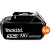 Image de Makita BL1830B LXT 18 V 3,0 Ah Batterie Lot de 4