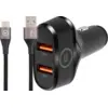 Image de BlueBuilt Quick Charge Chargeur de Voiture 18 W Noir + Câble USB-C 1,5 m Nylon Noir