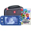 Image de Nintendo Switch Lite Bleu + Super Mario Bros. Wonder + Housse de Protection
