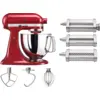 Image de KitchenAid Artisan Robot de Cuisine 5KSM125 Rouge Empire + Rouleau à Pâtes et Set de Découpe (3 Pièces)