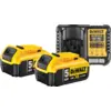 Image de DeWalt DCB184-XJ 18 V 5,0 Ah Batterie (2x) + XR Multivoltage