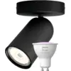 Image de Philips Pongee Spot Monté en Surface - 1 Spot - Noir + Philips Hue White and Color GU10