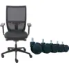 Image de Euroseats Curve Chaise de Bureau + Roues pour Sols Durs