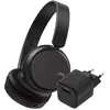 Image de JVC HA-S36W Noir + BlueBuilt Quick Charge Chargeur avec Port USB-A 18 W Noir