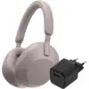 Image de Sony WH-1000XM5 Rose + BlueBuilt Chargeur Quick Charge avec Port USB-A 18 W Noir