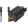 Image de BlueBuilt Chargeur Power Delivery avec Port USB-C 65 W Noir + Câble USB-C vers USB-C 1,5 m