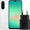 Image de Samsung Galaxy A26 128 Go Blanc 5G + Samsung Chargeur 25 Watts Noir
