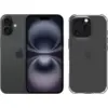 Image de Apple iPhone 16 128 Go Noir + BlueBuilt Protective Back Cover Transparent