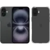 Image de Apple iPhone 16 Plus 128 Go Noir + BlueBuilt Protective Back Cover Transparent