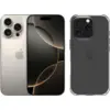 Image de Apple iPhone 16 Pro 128 Go Titane Naturel + BlueBuilt Protective Back Cover Transparent