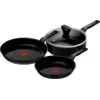 Image de Tefal Renew Black Set de Poêles à Frire Céramique 24 + 28 cm + Poêle Paysanne 24 cm + Couvercle