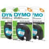 Image de DYMO LetraTag 12 mm x 4 m Noir Blanc Étiquettes Lot de 3