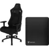 Image de Vortech Pro Chaise Gamer Noir + Tapis de Sol