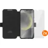 Image de BlueBuilt Galaxy S25 Plus Book Case Noir + Protège-écran Verre Lot de 2