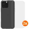 Image de BlueBuilt Back Cover iPhone 16 Pro Max Transparent + Protège-écran Verre Lot de 2