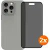 Image de BlueBuilt Back Cover iPhone 16 Pro Max Gris + Protège-écran avec Filtre de Confidentialité Lot de 2