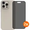 Image de BlueBuilt Back Cover iPhone 16 Pro Max Beige + Protège-écran avec Filtre de Confidentialité Lot de 2