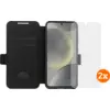 Image de BlueBuilt Samsung Galaxy S25 Book Case Noir + Protège-écran Verre Lot de 2