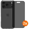 Image de BlueBuilt Back Cover iPhone 17 Pro Transparent + Protège-écran Filtre de Confidentialité Lot de 2